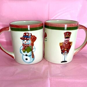 Pair of Christopher Radko Christmas "Christopher's Tree" Mugs